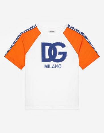 Dolce & Gabbana Jersey T-shirt with DG Milano print White L5JTLCG7JL3