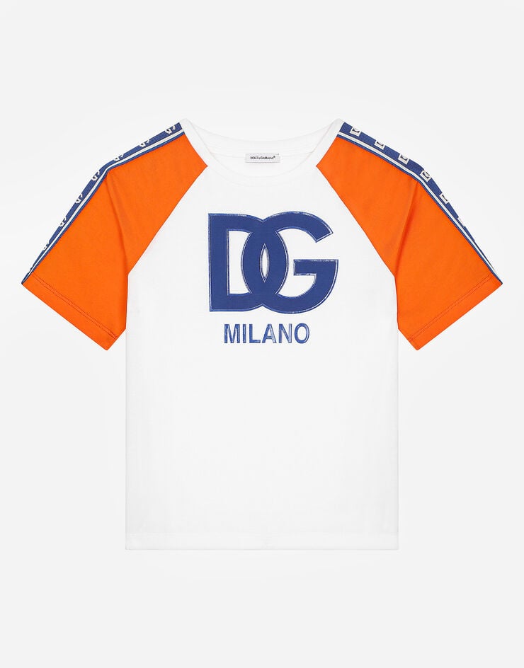 Dolce & Gabbana Jersey T-shirt with DG Milano print White L4JTHNG7L6L