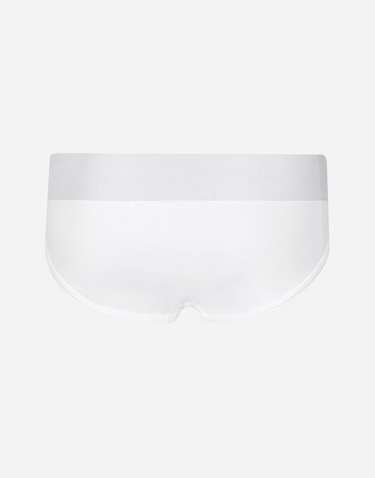 Dolce & Gabbana Slip medio de algodón elástico Blanco M3F31JONP20