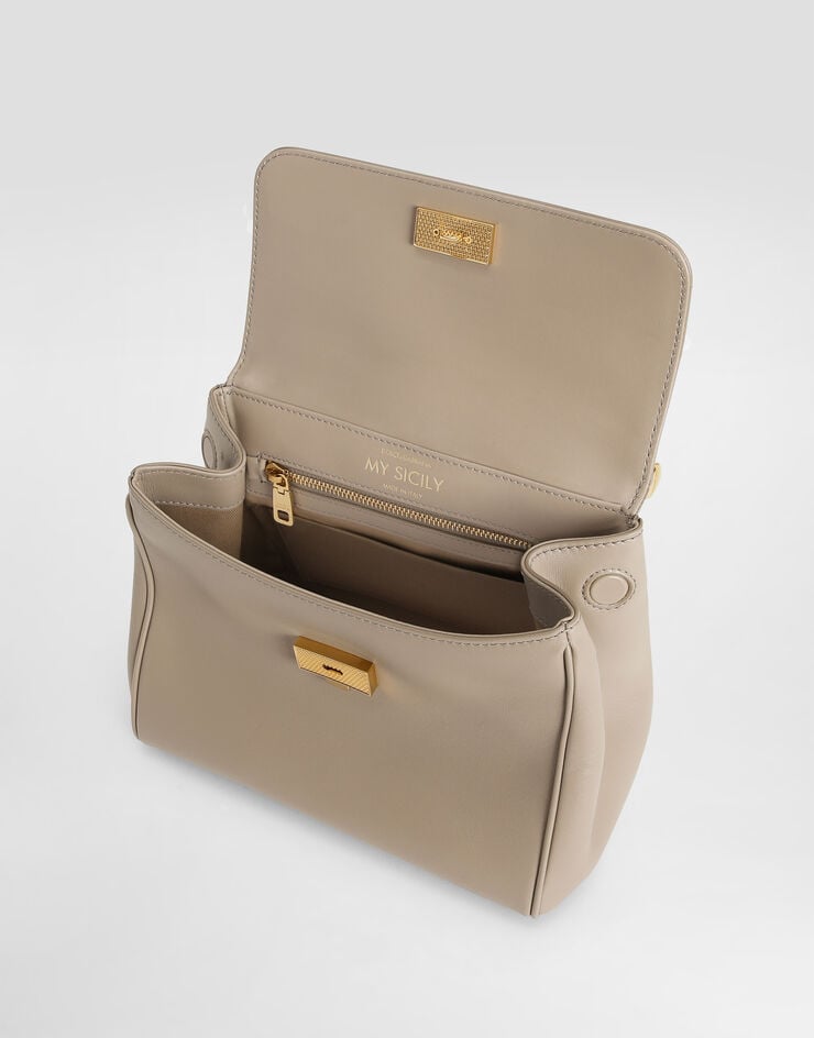 Dolce & Gabbana My Sicily plongé calfskin bag Beige BB7781B7321