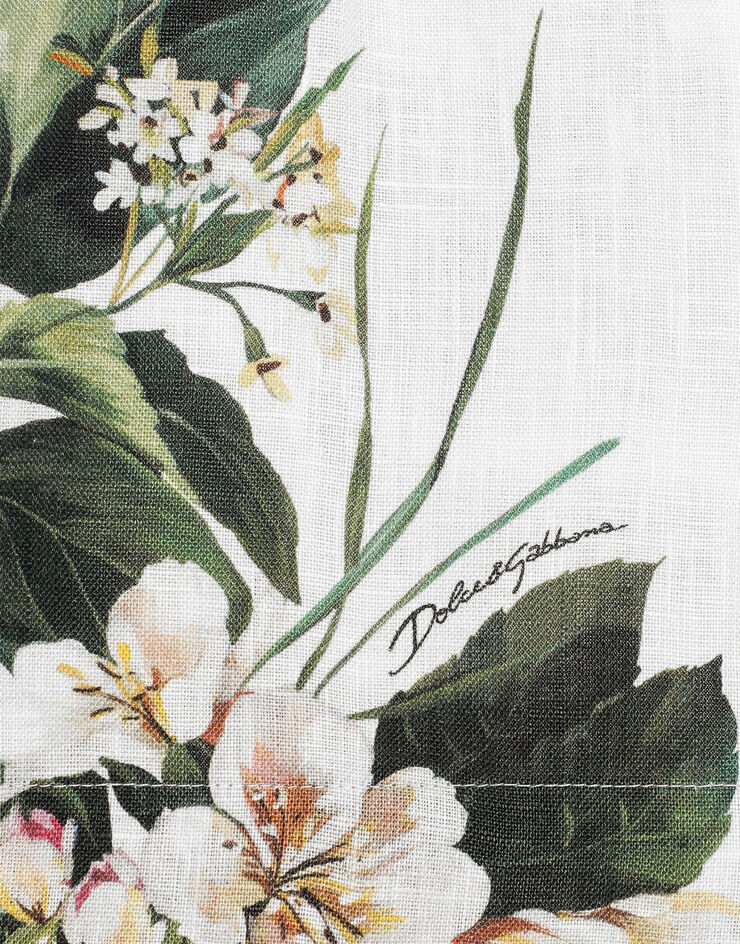 Dolce & Gabbana Pantalón corto de lino con estampado de flores Imprima L53Q44FS4HX