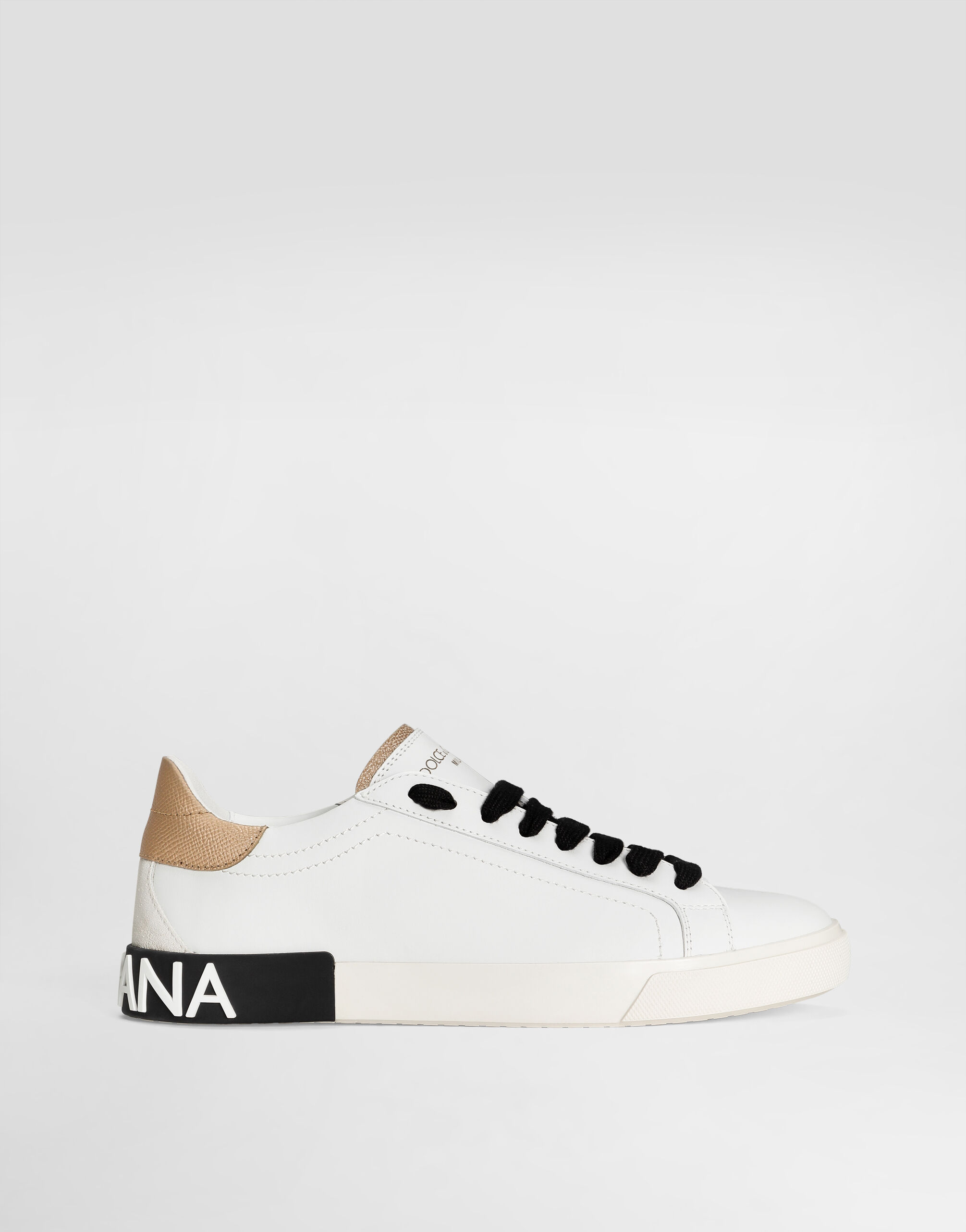 Portofino vintage calfskin sneakers in White for Women