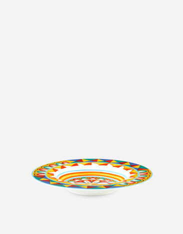 Dolce & Gabbana Set 2 Assiettes Creuses en Porcelaine Fine Multicolore TC0S05TCA02
