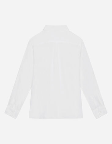 Dolce & Gabbana Linen shirt with DG embroidery White L42S70G7YEA