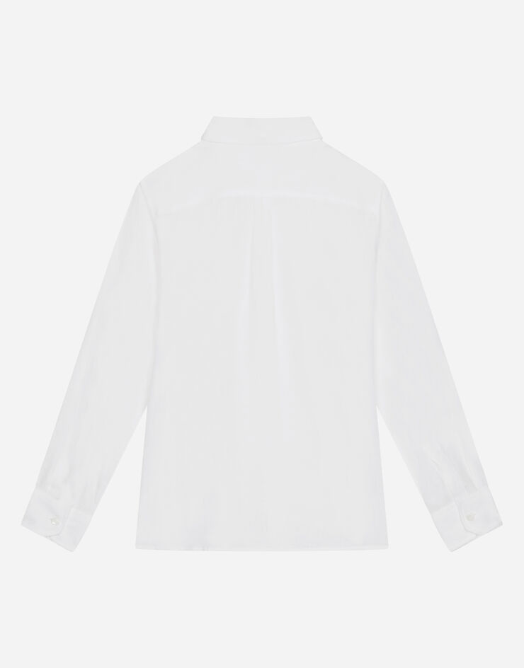 Dolce & Gabbana Camisa de lino con DG bordado Blanco L42S70G7YEA