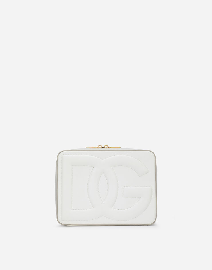 Dolce & Gabbana Mittelgroße Camera Bag aus Kalbsleder Weiss BB7290AW576