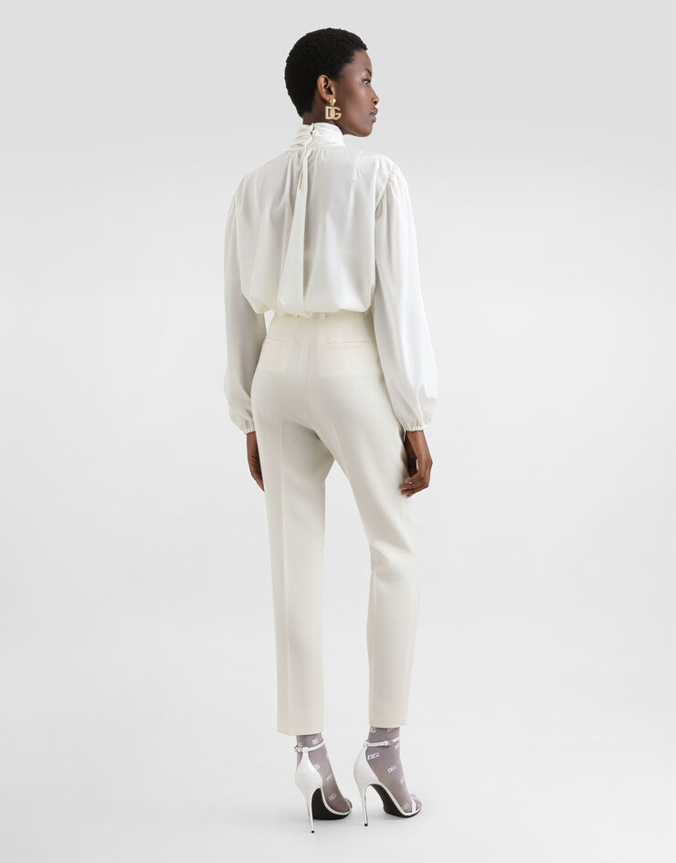 Dolce & Gabbana Crêpe de chine shirt White F5R62TFUAGM