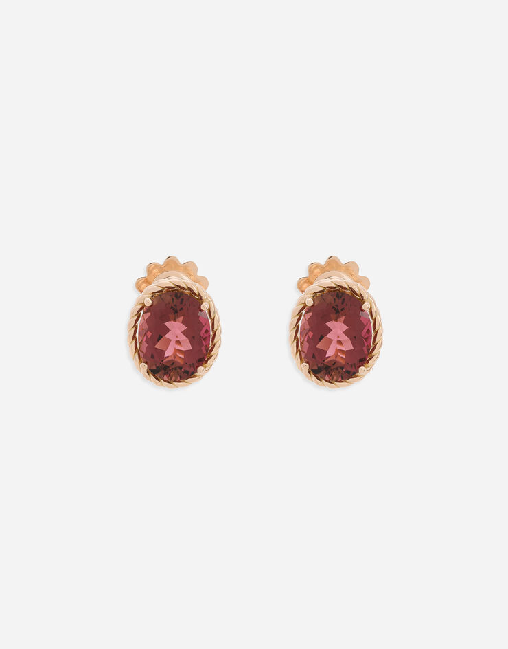 Dolce & Gabbana Boucles d’oreilles Anna en or rouge 18 ct avec tourmalines Rouge WEQA1GWQM01