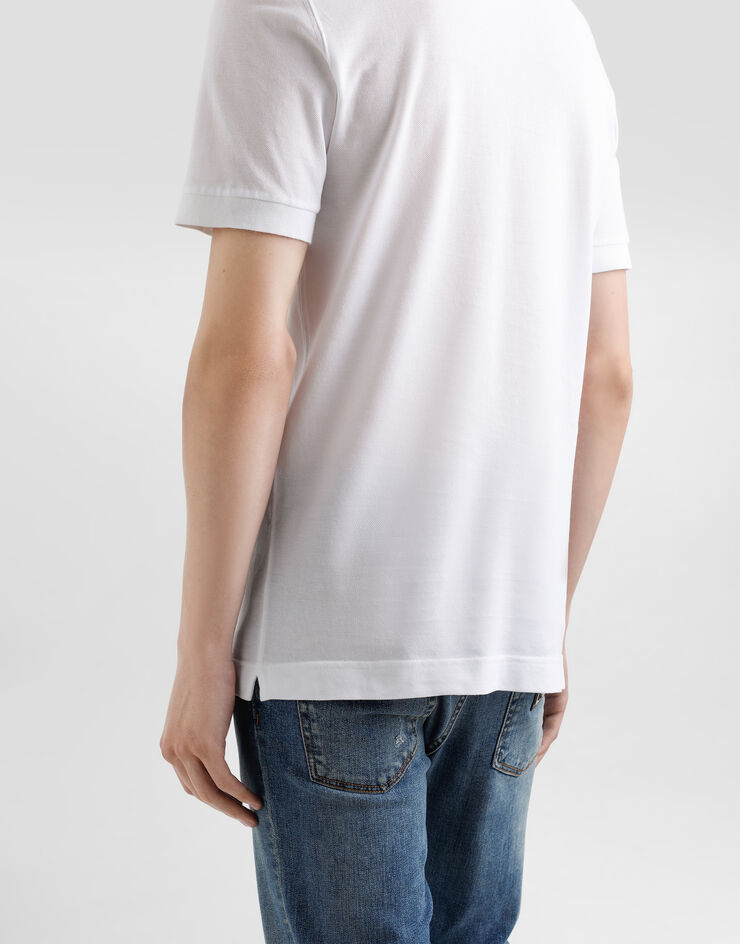 Dolce & Gabbana Cotton polo-shirt with branded tag White G8SN1TFU7EN