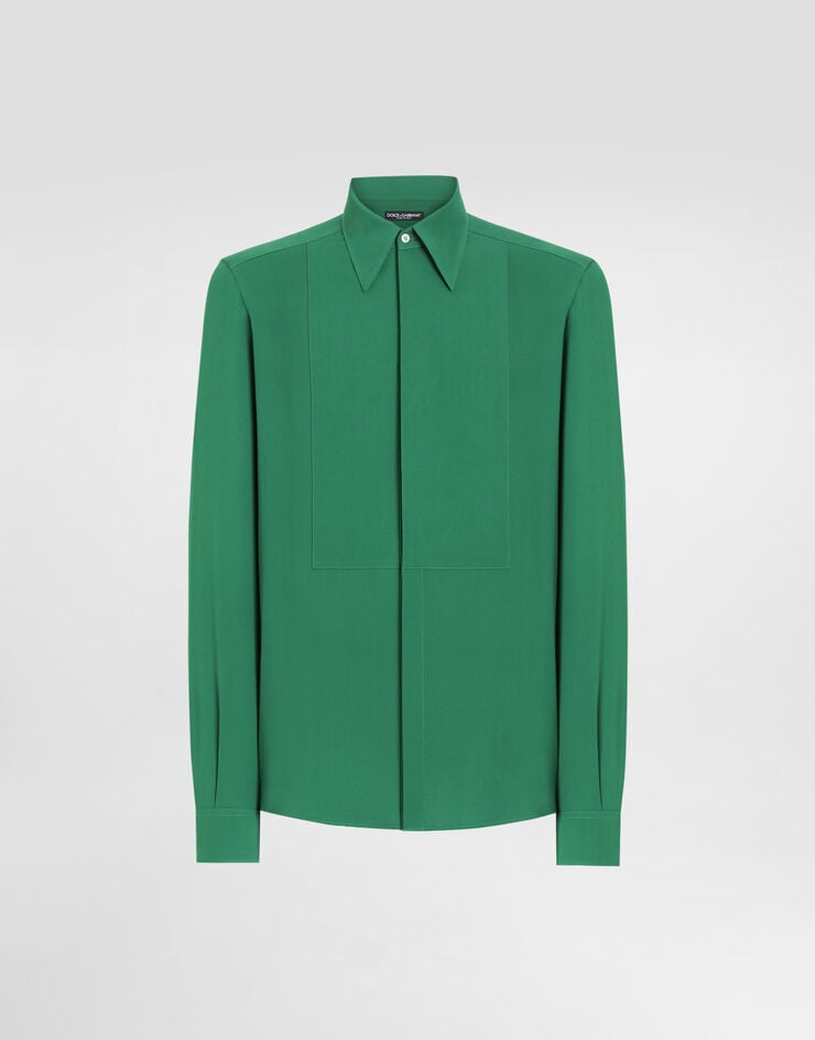 Dolce & Gabbana Crêpe de chine gold shirt Dolce & Gabbana Crêpe de chine gold shirt Green G5PD7TFU1U7