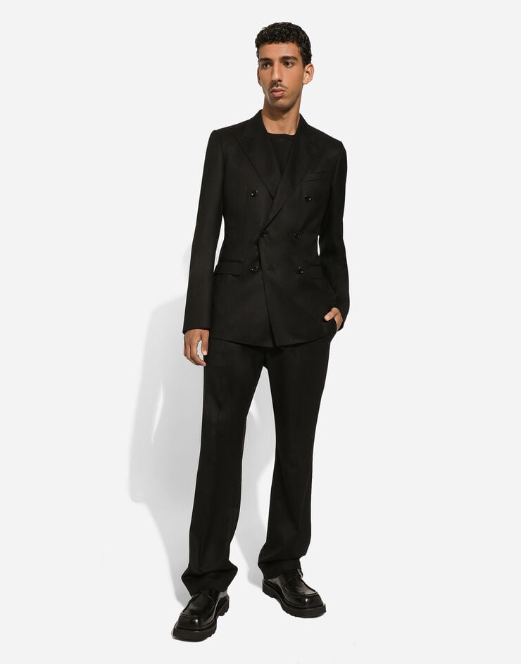 Dolce & Gabbana Двубортный пиджак Taormina из шерсти черный G2TL3TFU21Q