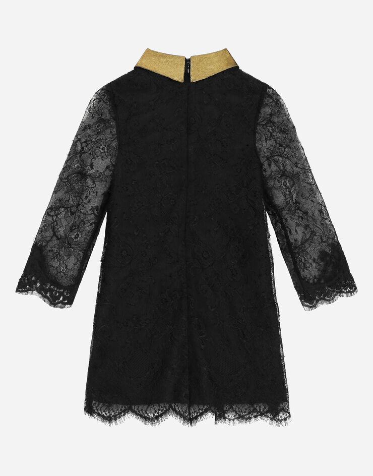Dolce&Gabbana Robe à manches longues en dentelle Noir L53DR8G7K6B