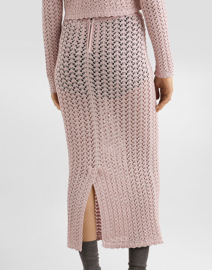 Dolce & Gabbana Viscose crochet skirt Pink FXO27ZJGMG7