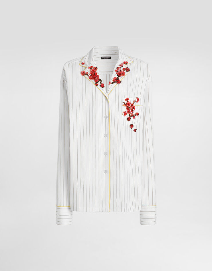 Dolce & Gabbana Striped poplin shirt Multicolor F5U37ZFR52B