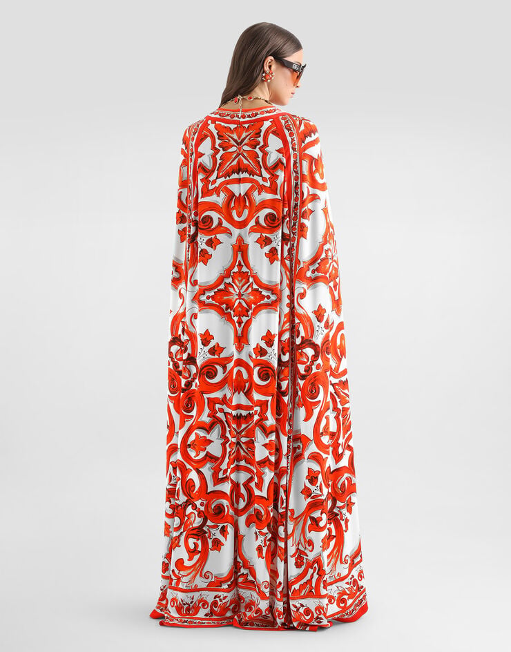 Dolce & Gabbana Majolica-print charmeuse dress Dolce & Gabbana Majolica-print charmeuse dress Multicolor F614YTGDDRJ