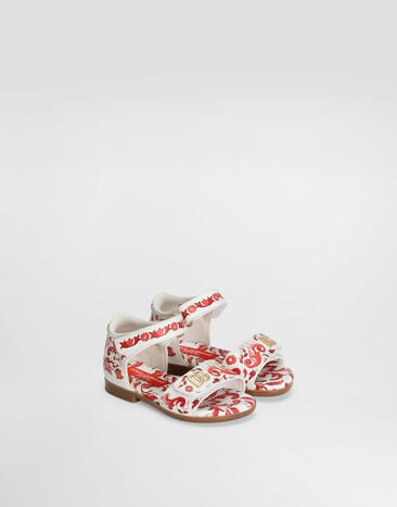 Dolce & Gabbana Majolica-print lambskin sandals Multicolor D20099AV210