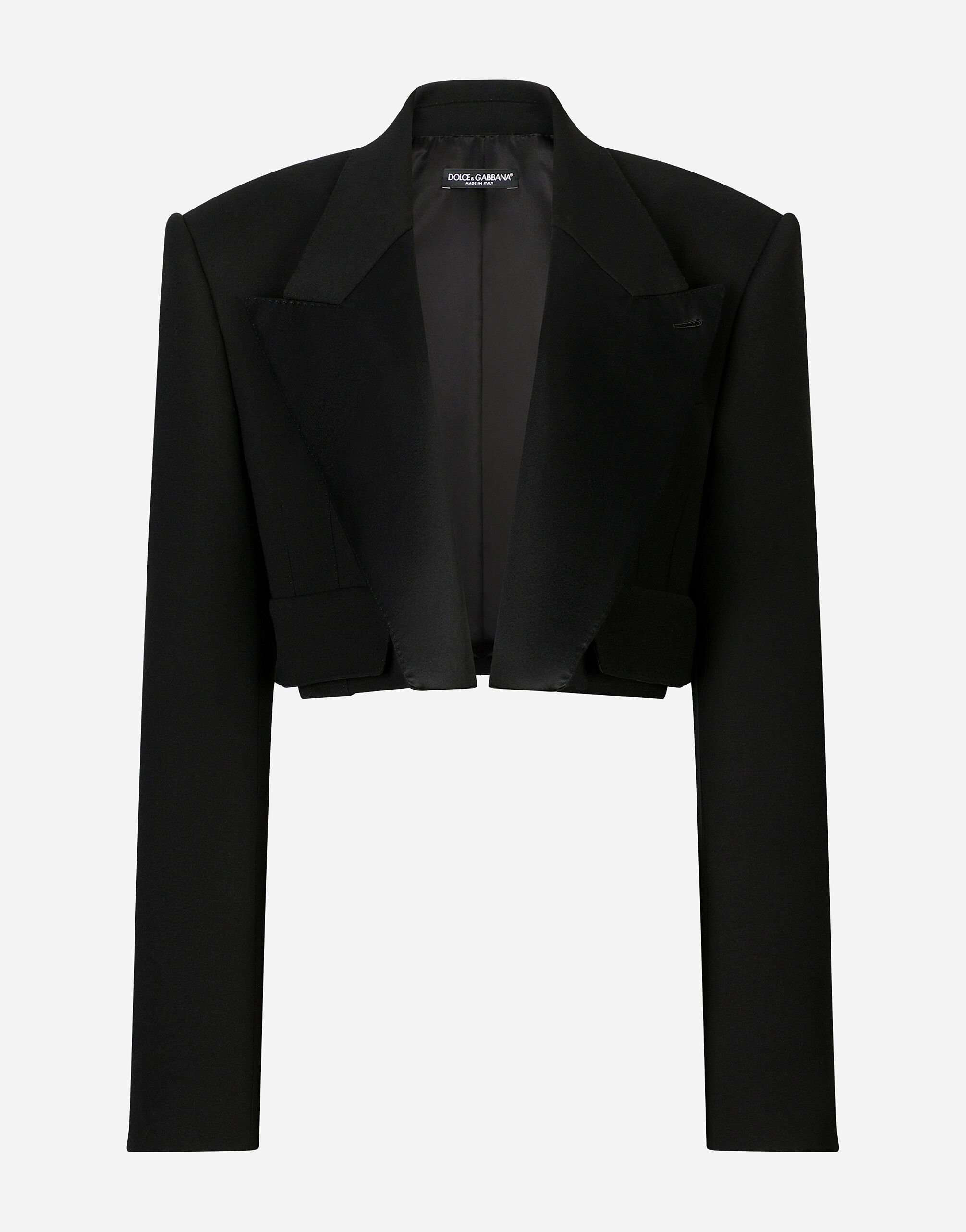 Dolce & Gabbana Giacca tuxedo corta in doppia lana Oro BB7287AY828