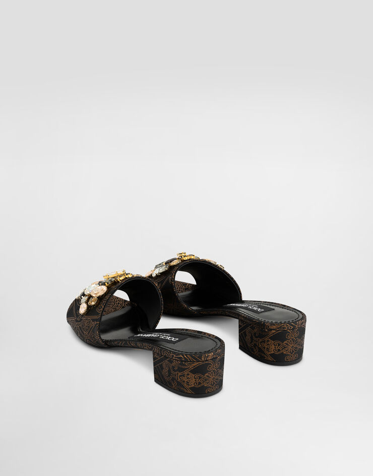 Dolce & Gabbana Jacquard sandals with stone embroidery Dolce & Gabbana Jacquard sandals with stone embroidery Multicolor CR1994C9T46
