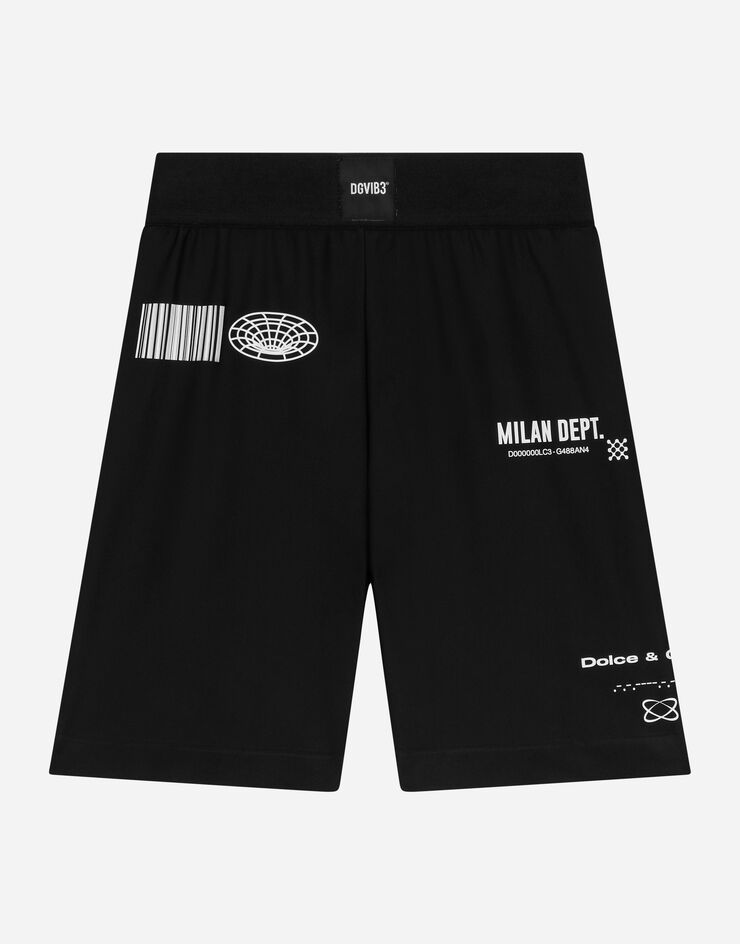 Dolce & Gabbana Jersey cycling shorts with elasticated DGVIB3 band Black L8JQ98G7M7E