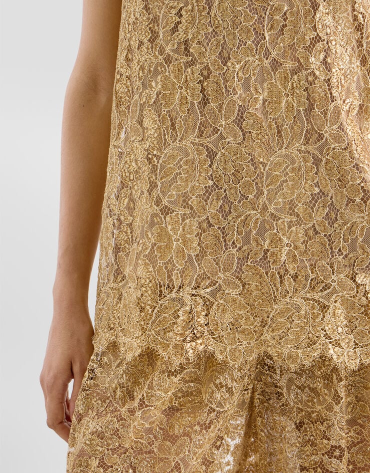 Dolce & Gabbana Lamé lace top Dolce & Gabbana Lamé lace top Gold F7BJ1TILMFJ