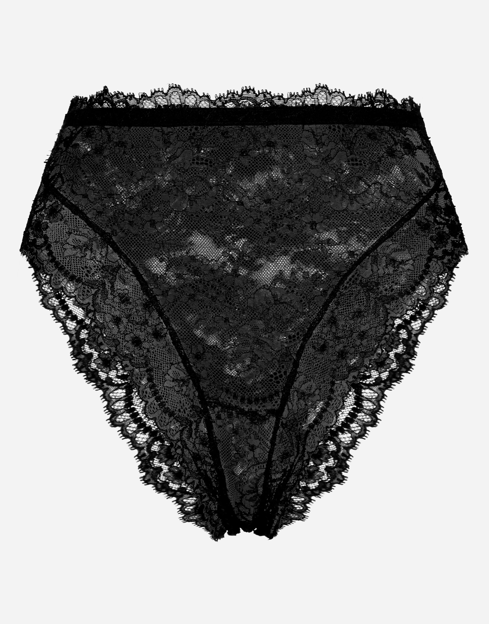 Dolce & Gabbana High-waisted Chantilly lace panties Black O1F24TONL25