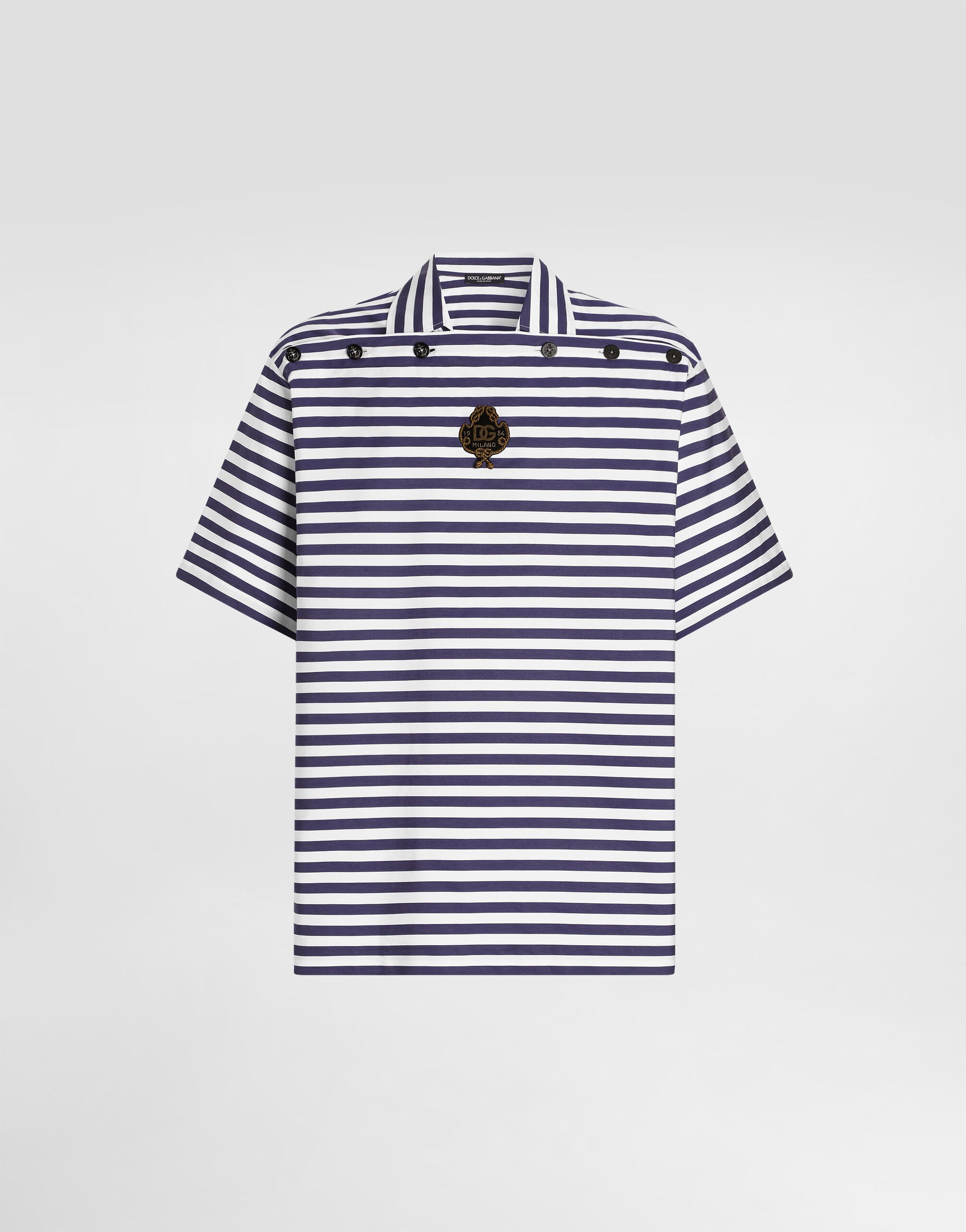 Multicolorのメンズ Striped cotton polo shirt | Dolce&Gabbana®