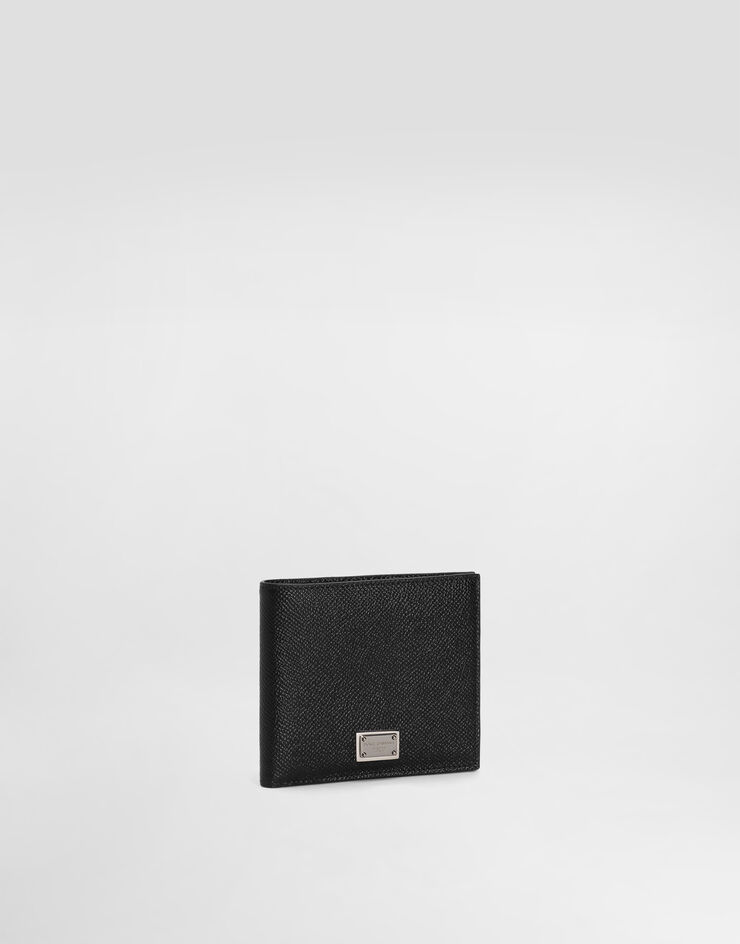 Dolce & Gabbana Calfskin bifold wallet with logo tag Black BP1321AG219
