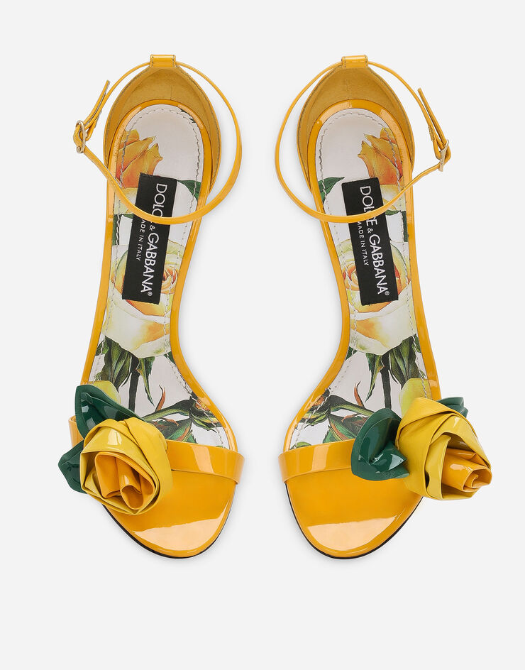 Dolce & Gabbana 페이턴트 가죽 샌들 옐로 CR1648AR848