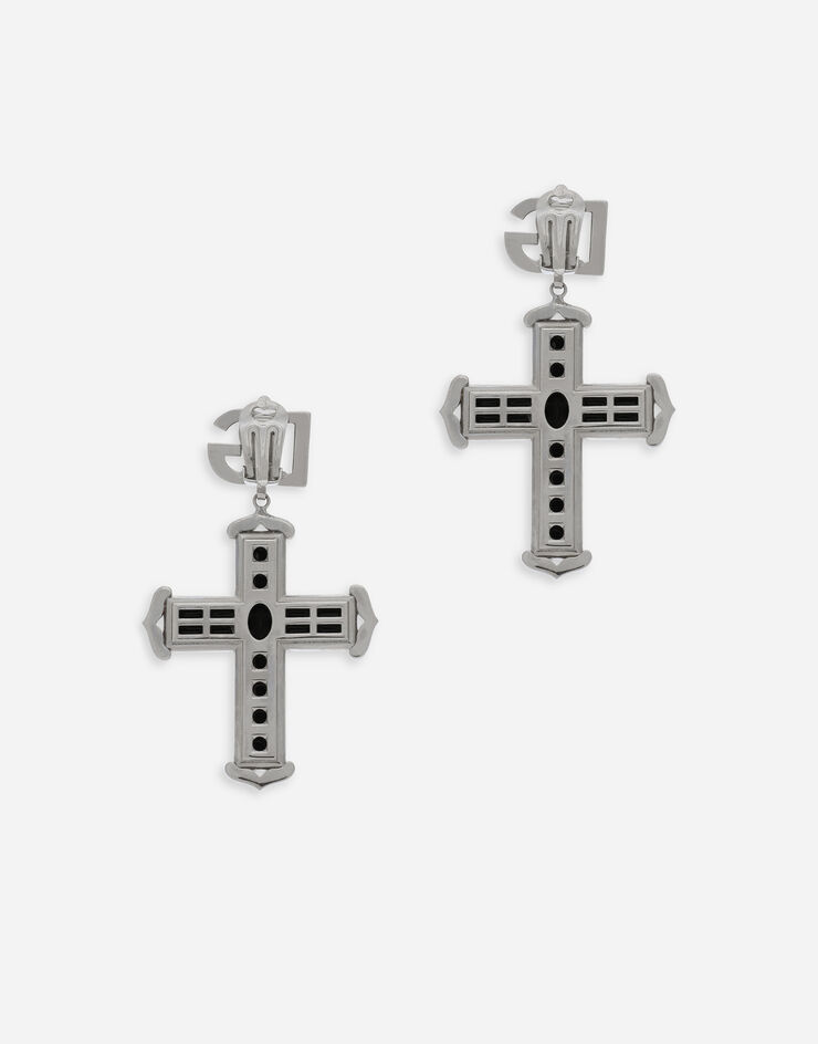 Dolce & Gabbana KIM DOLCE&GABBANA Pendientes en forma de cruz de strass Negro WEP4C7W1111
