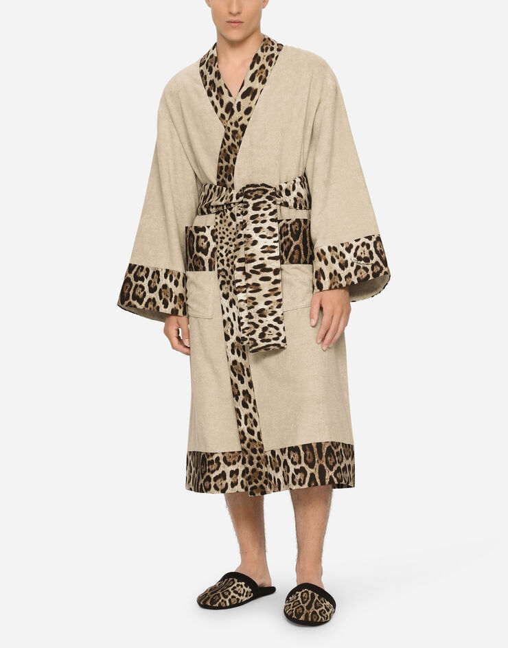 Dolce & Gabbana Cotton Terry Bathrobe Multicolor TCF010TCAGO