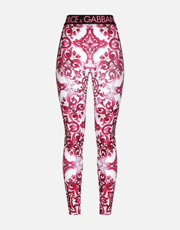 Dolce & Gabbana Majolica-print jersey leggings Multicolor FTCX3TFPGBM