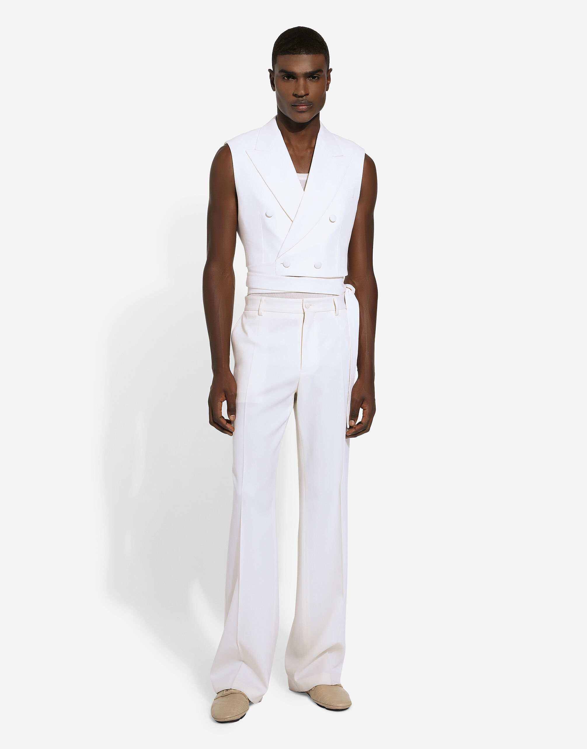 Tailored wool pants in White for Men Dolce Gabbana