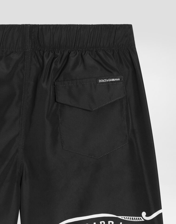 Dolce & Gabbana Fabric swim trunks with bandanna print Print L4J818ON04M