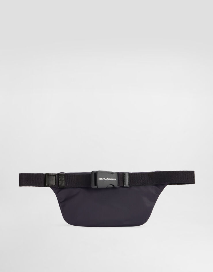 Dolce & Gabbana حقيبة خصر من نايلون بشعار أزرق EM0072A0567