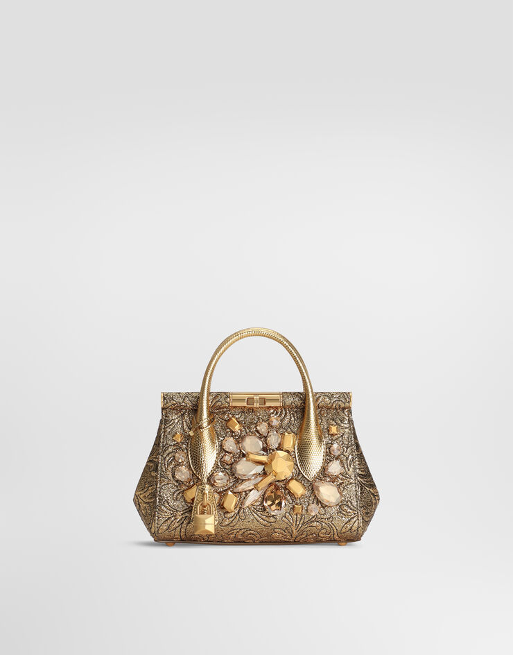 Dolce & Gabbana Day mini Marlene handbag in brocade with embroidery Gold BB7744A0849