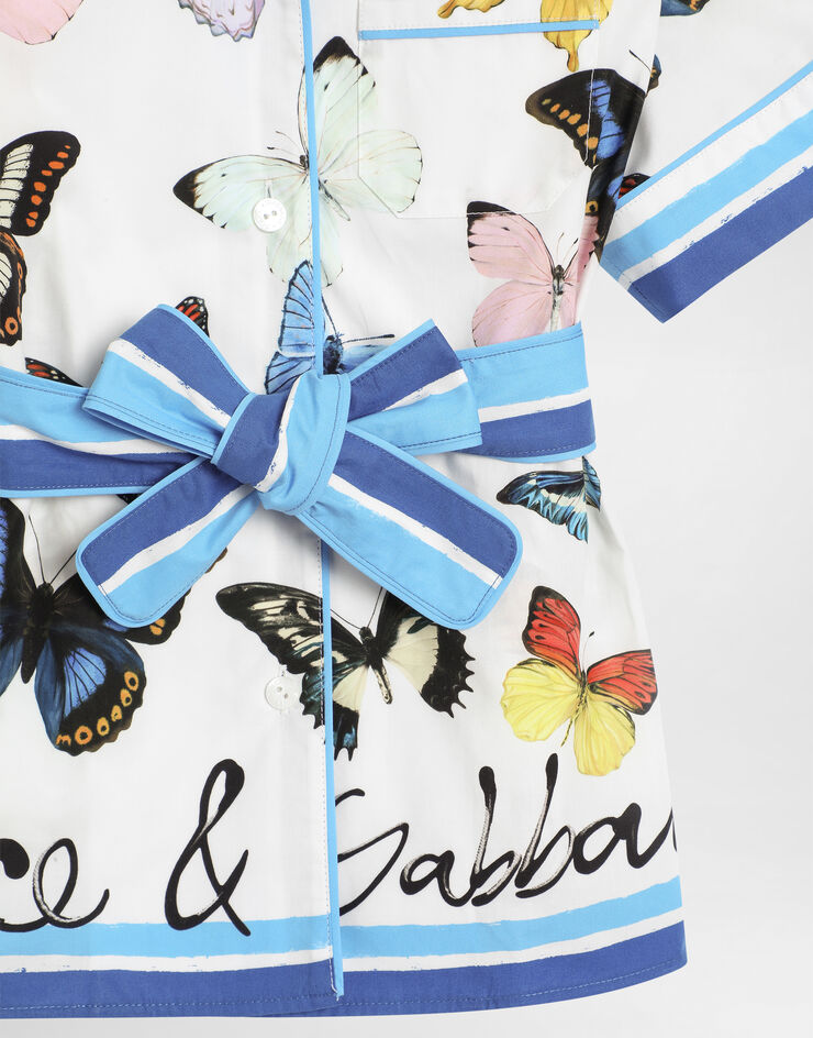 Dolce & Gabbana Poplin shirt with butterfly print Print L55S65FI5KS