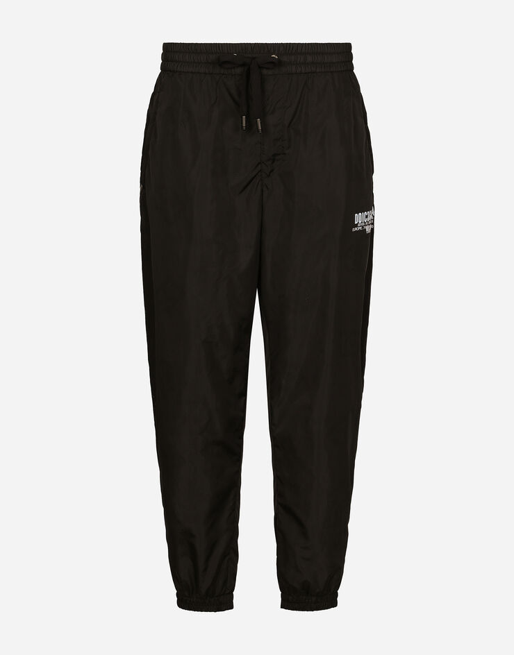 Dolce & Gabbana Jogginghose leichtes Nylon Print DGVIB3 Schwarz GVTCHTGH398