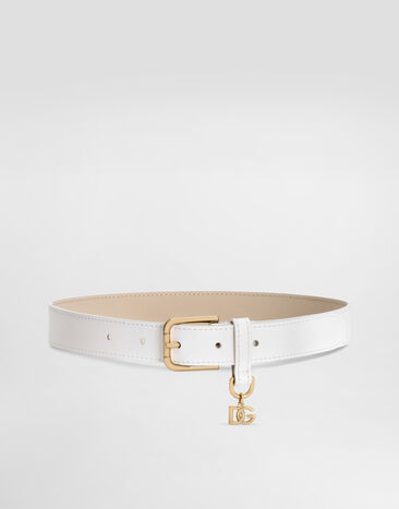 Dolce & Gabbana Calfskin logo belt White EE0071A1065