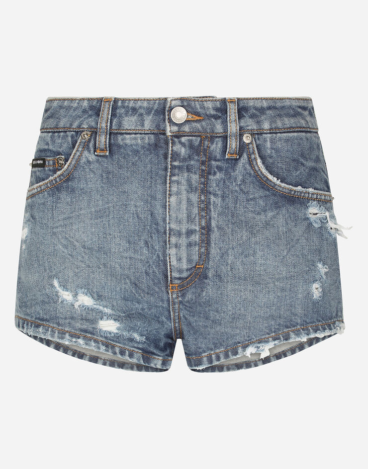 Dolce & Gabbana Denim-Shorts mit Rissen Mehrfarbig FTCDDDG8HU3