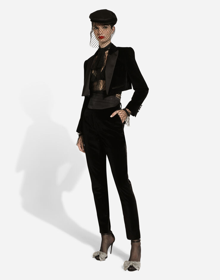Dolce & Gabbana Velvet Spencer tuxedo jacket Black F2919TFUVG7