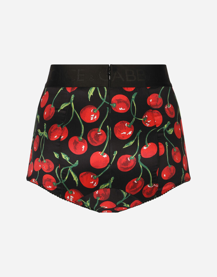 Dolce & Gabbana Cherry-print satin high-waisted panties Multicolor O2D60TFSA40