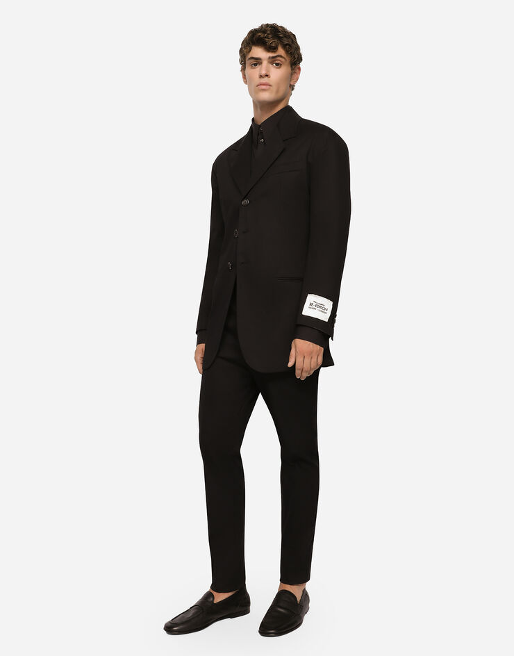 Dolce & Gabbana Jacke aus elastischer Baumwollgabardine Schwarz G2SK1TFUFML