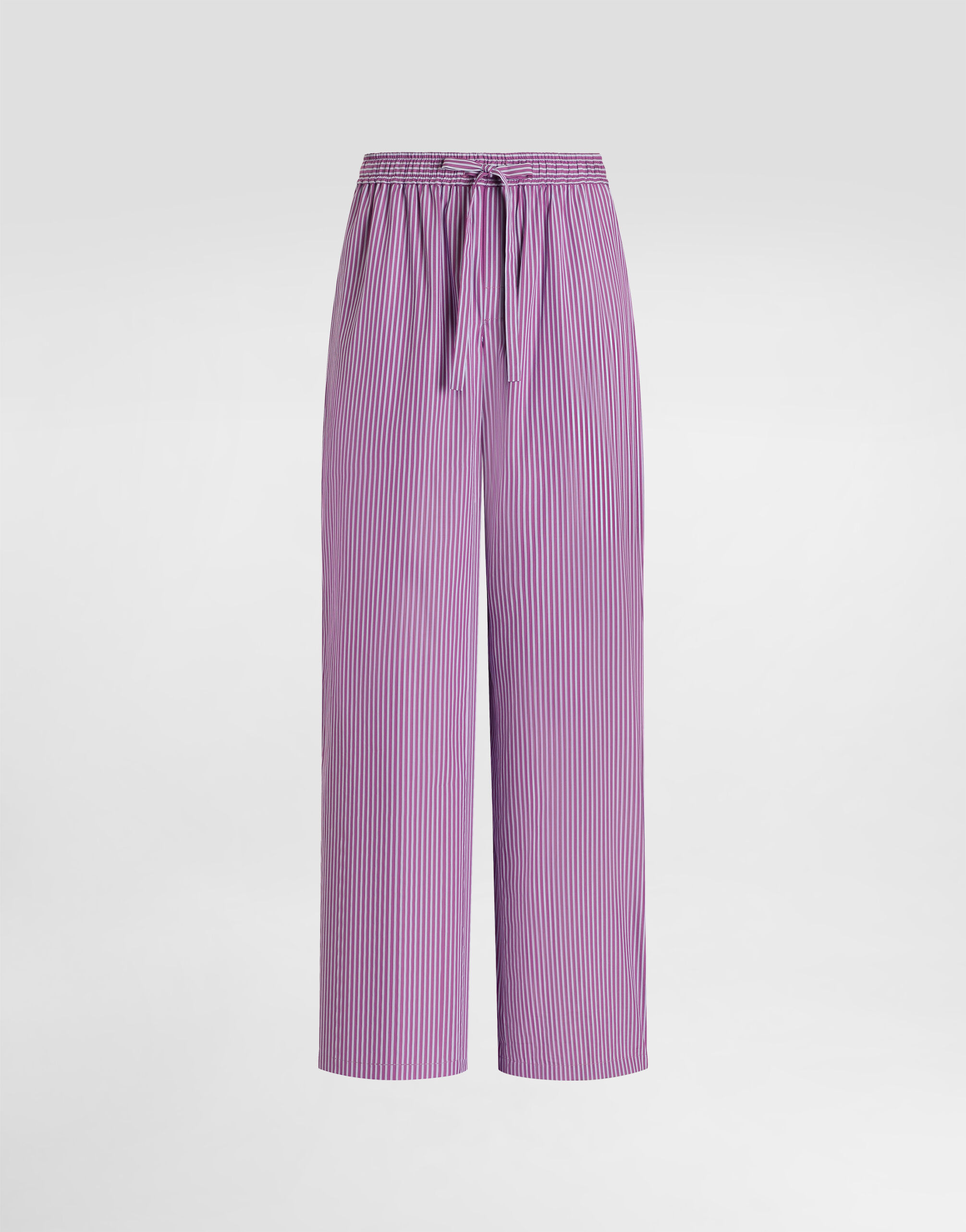 Striped poplin trousers