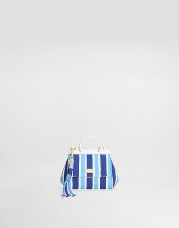 Dolce & Gabbana Canvas Sicily crossbody bag with striped print Purple LB3L54FMTAC