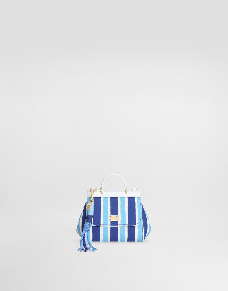 Dolce & Gabbana Canvas Sicily crossbody bag with striped print Azure EB0003AD591