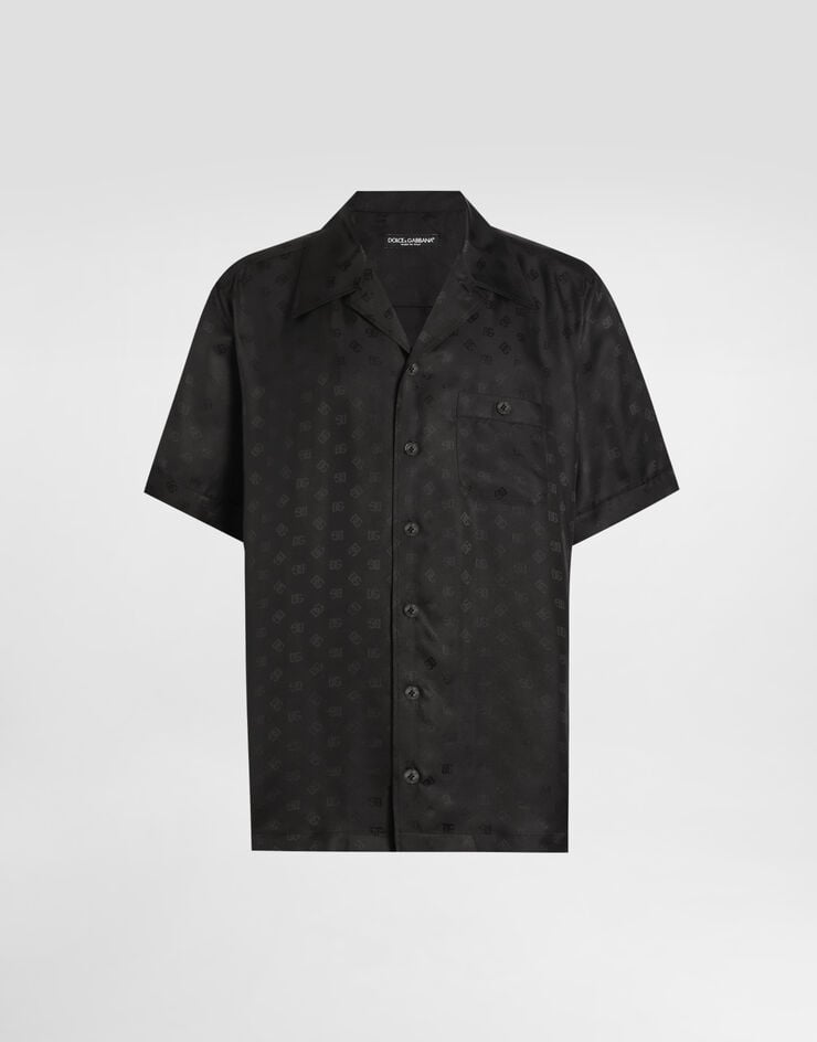 Dolce & Gabbana DG logo jacquard hawaii shirt Black G5JH9TFJ1JY