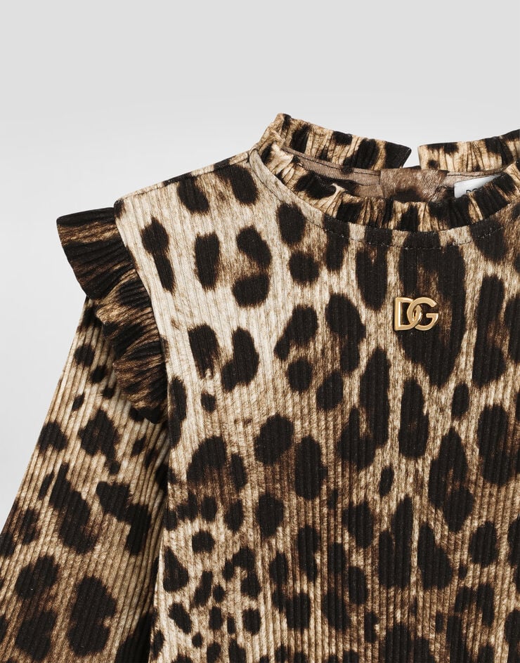 Dolce & Gabbana Leopard-print ribbed t-shirt Print L2JTPKHS7Q6