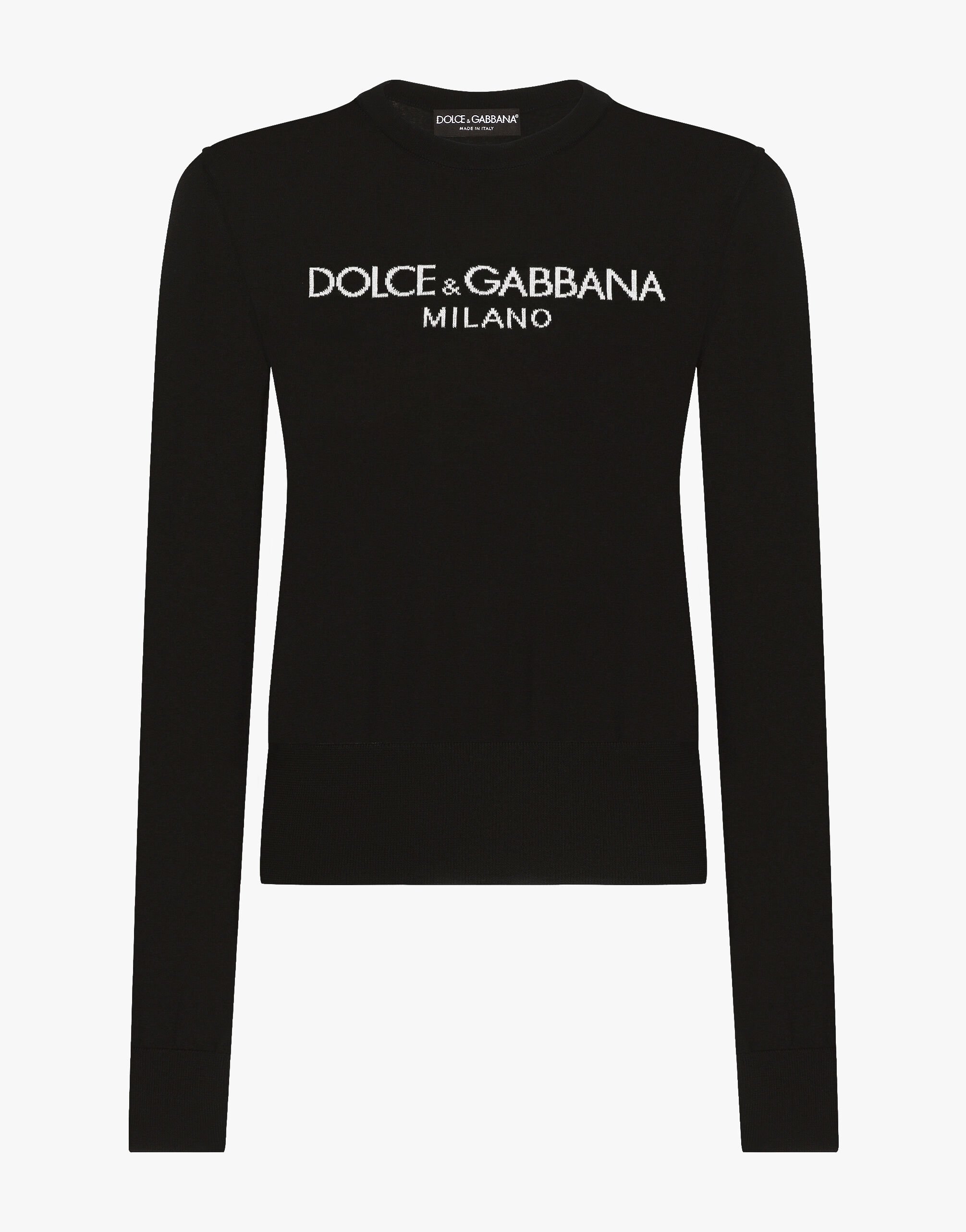 Dolce & Gabbana Джемпер из шерсти с интарсией логотипа Dolce&Gabbana розовый FXV07ZJBSHX