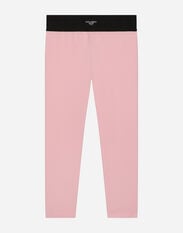 Dolce & Gabbana Jersey leggings with logo tag Pink D11229A1328