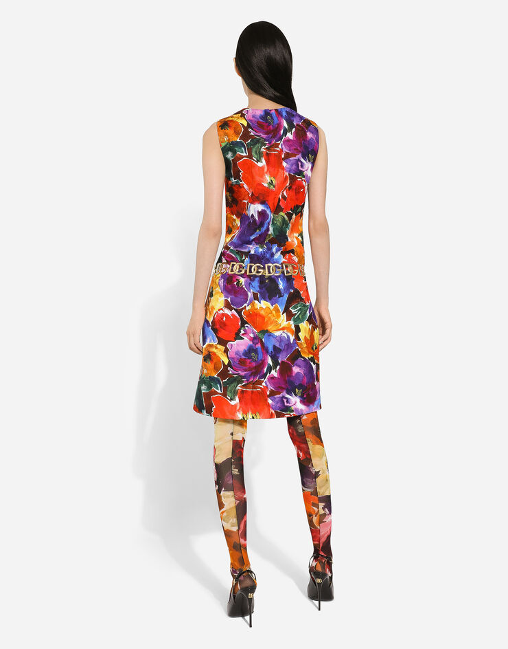Dolce & Gabbana Brocade midi dress with abstract flower print Print F6FAITFSTBJ